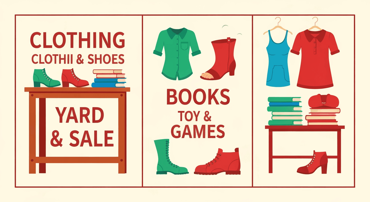 AI-generated illustration of a yard sale