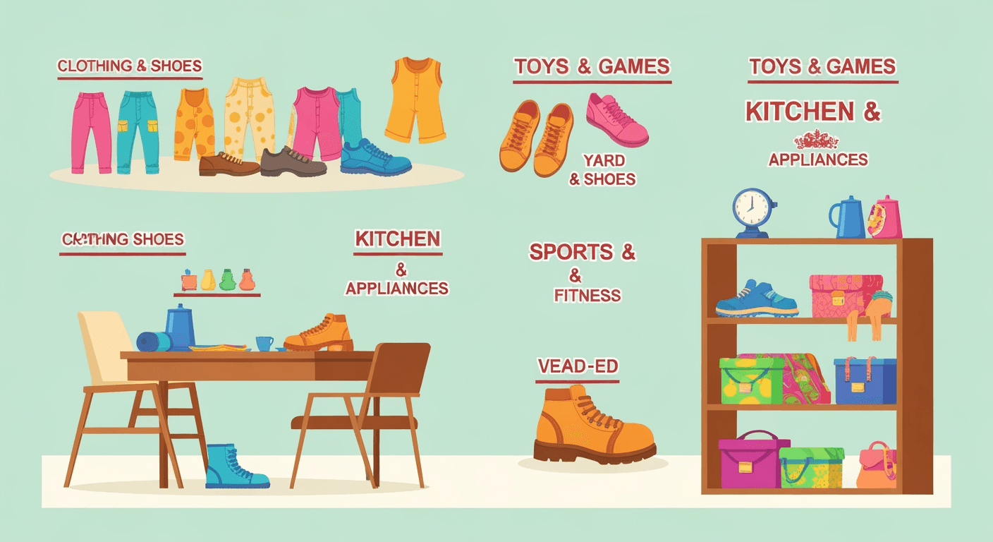 AI-generated illustration of a yard sale