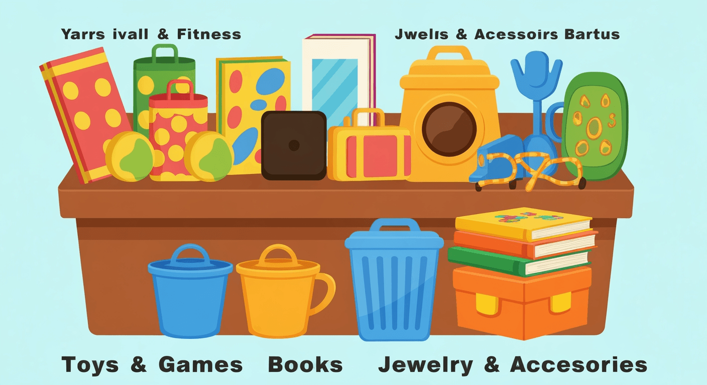 AI-generated illustration of a yard sale