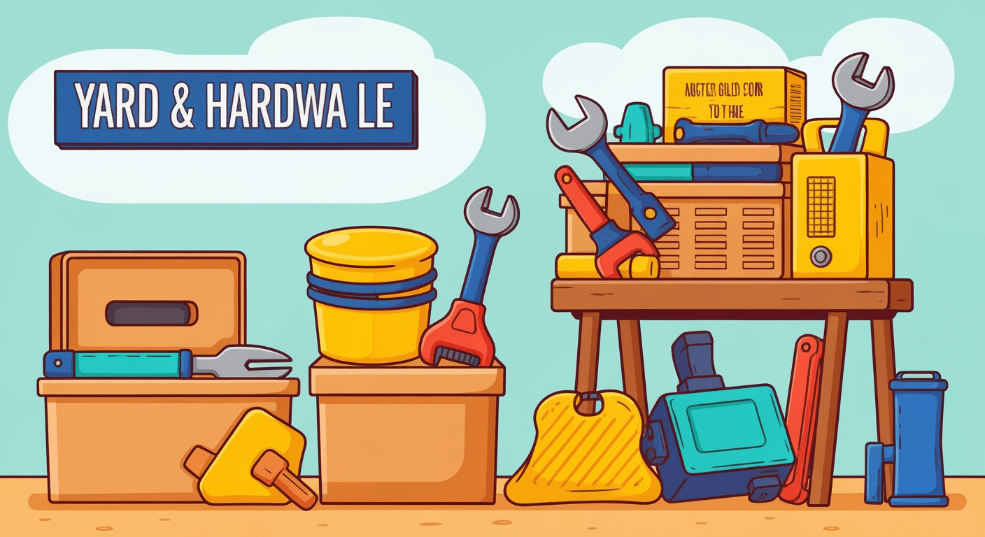 AI-generated illustration of a garage sale