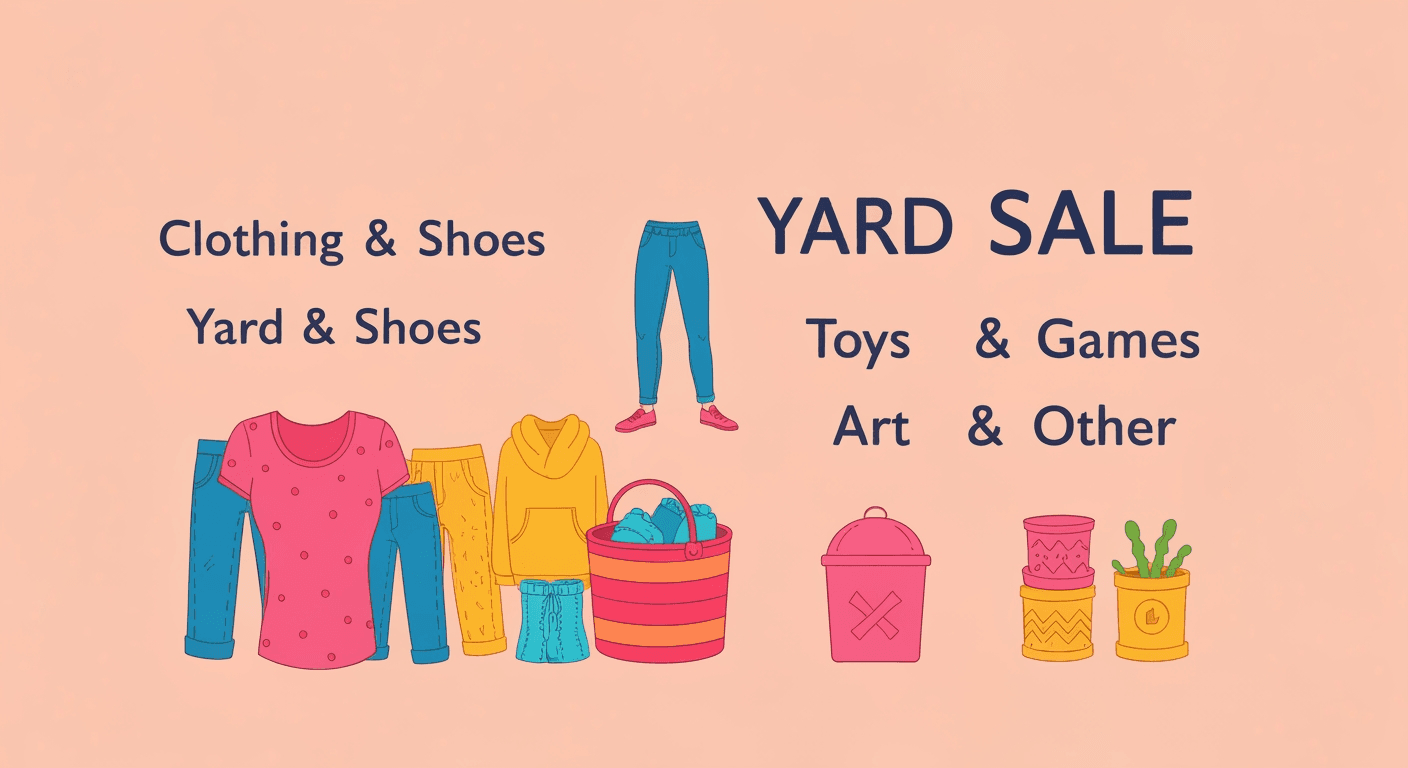 AI-generated illustration of a yard sale