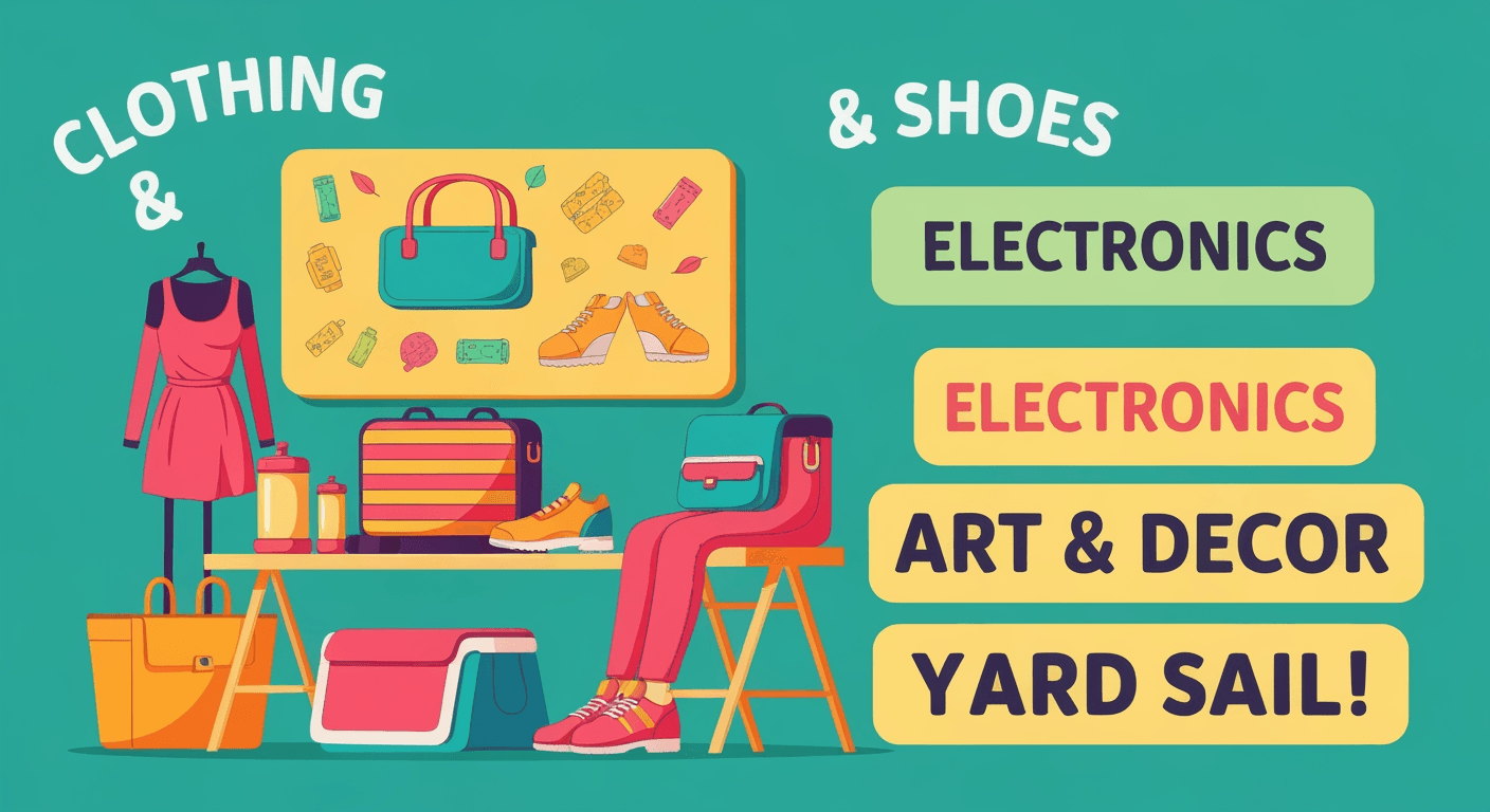 AI-generated illustration of a yard sale