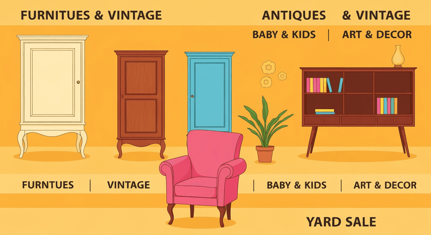 AI-generated illustration of a garage sale