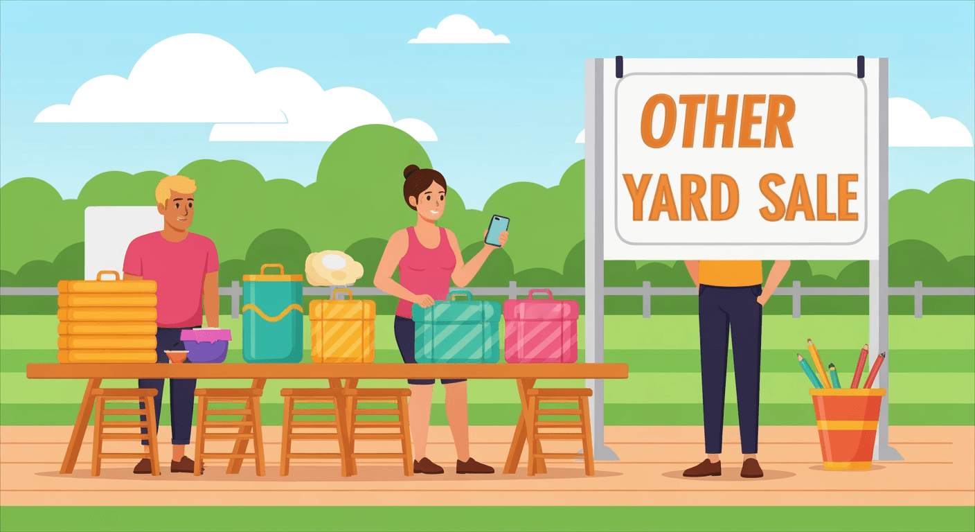 AI-generated illustration of a yard sale