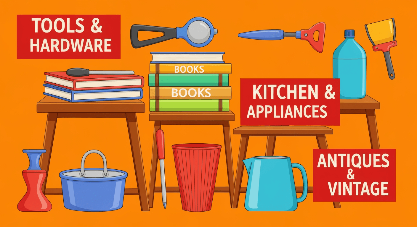 AI-generated illustration of a yard sale