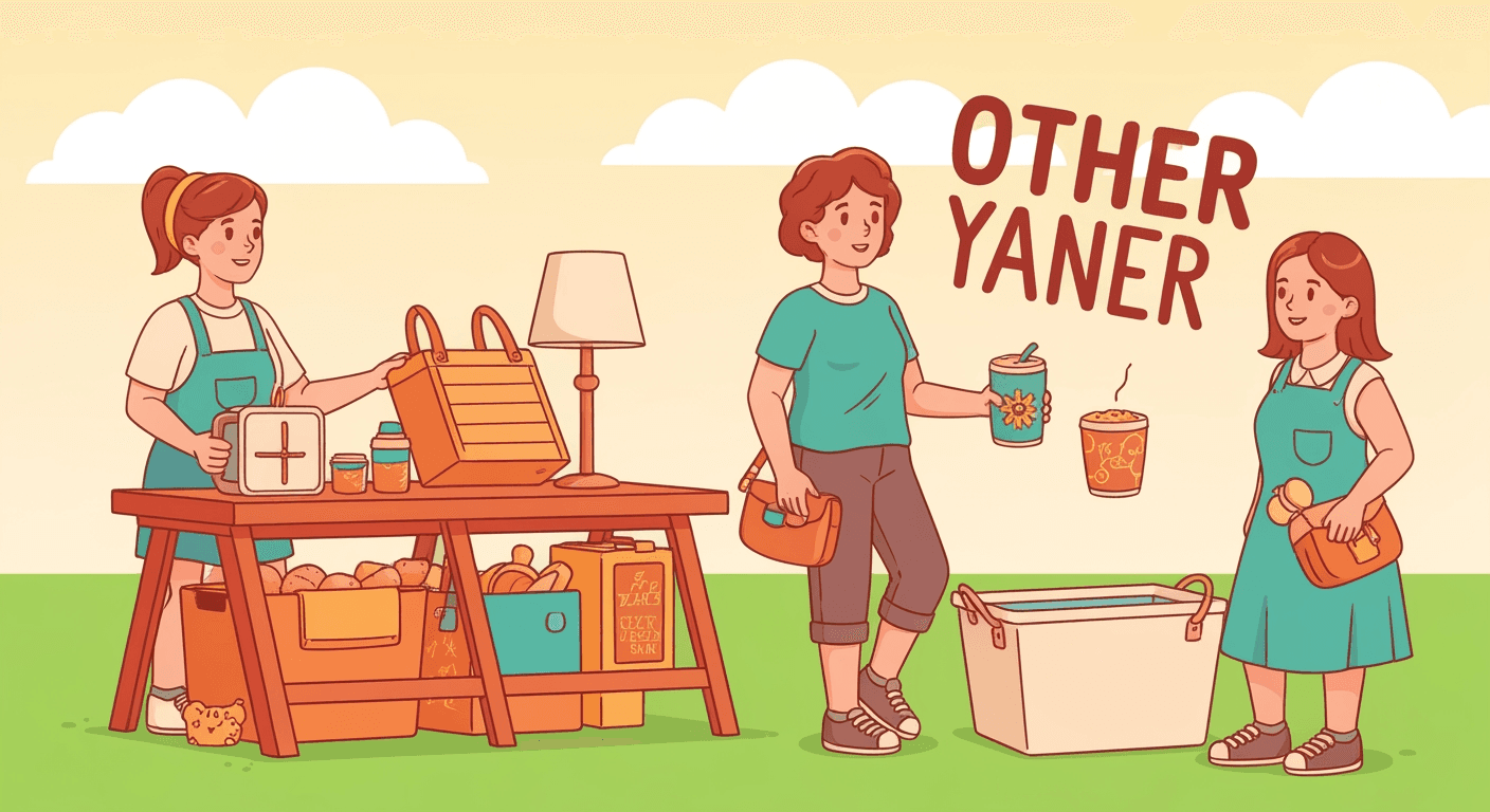 AI-generated illustration of a yard sale