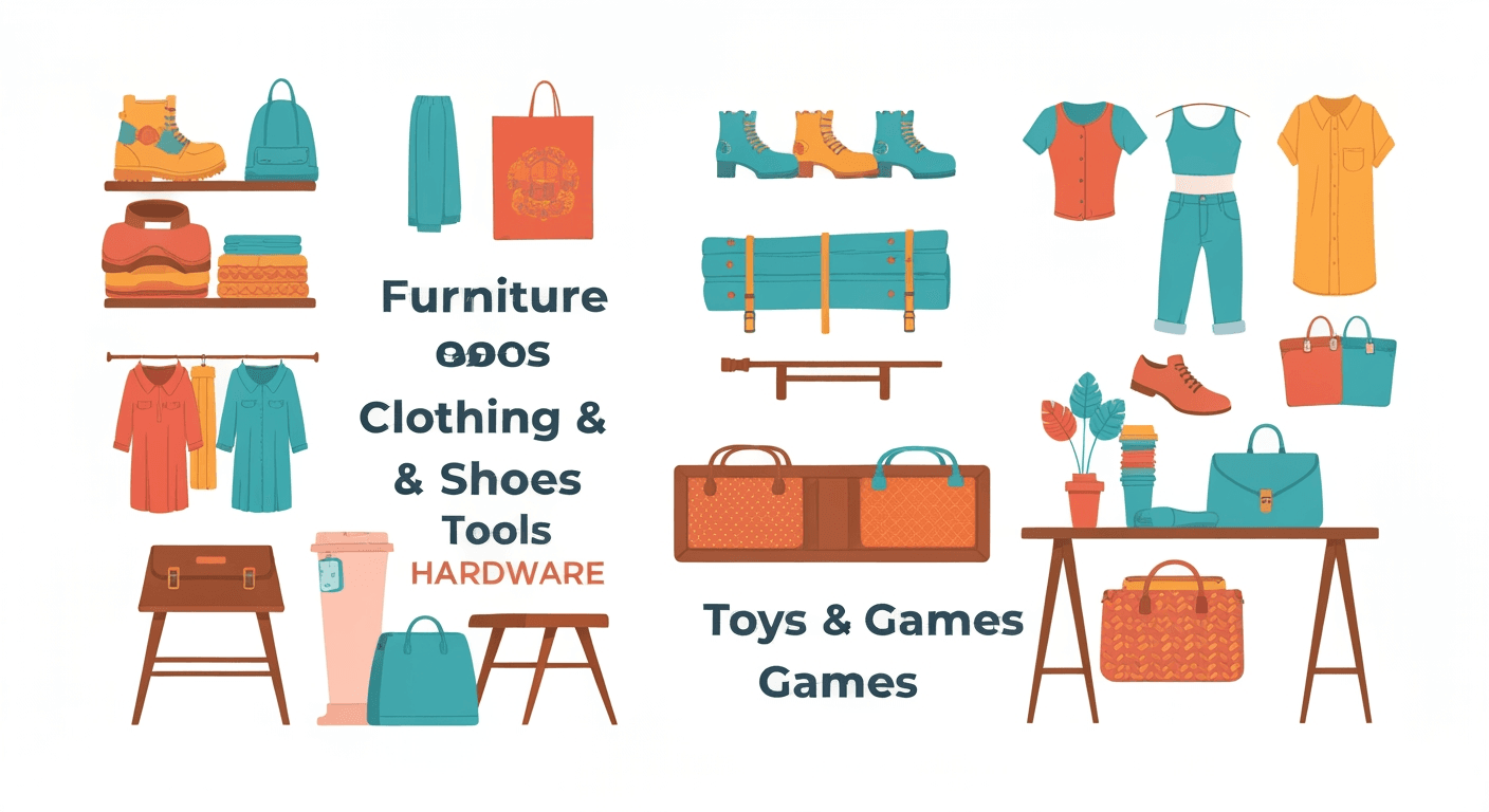 AI-generated illustration of a yard sale