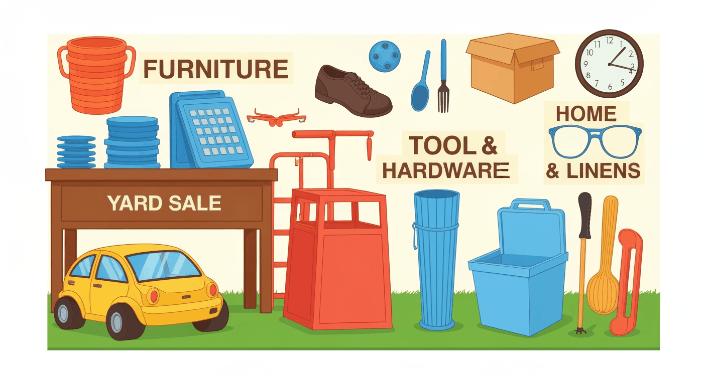 AI-generated illustration of a yard sale