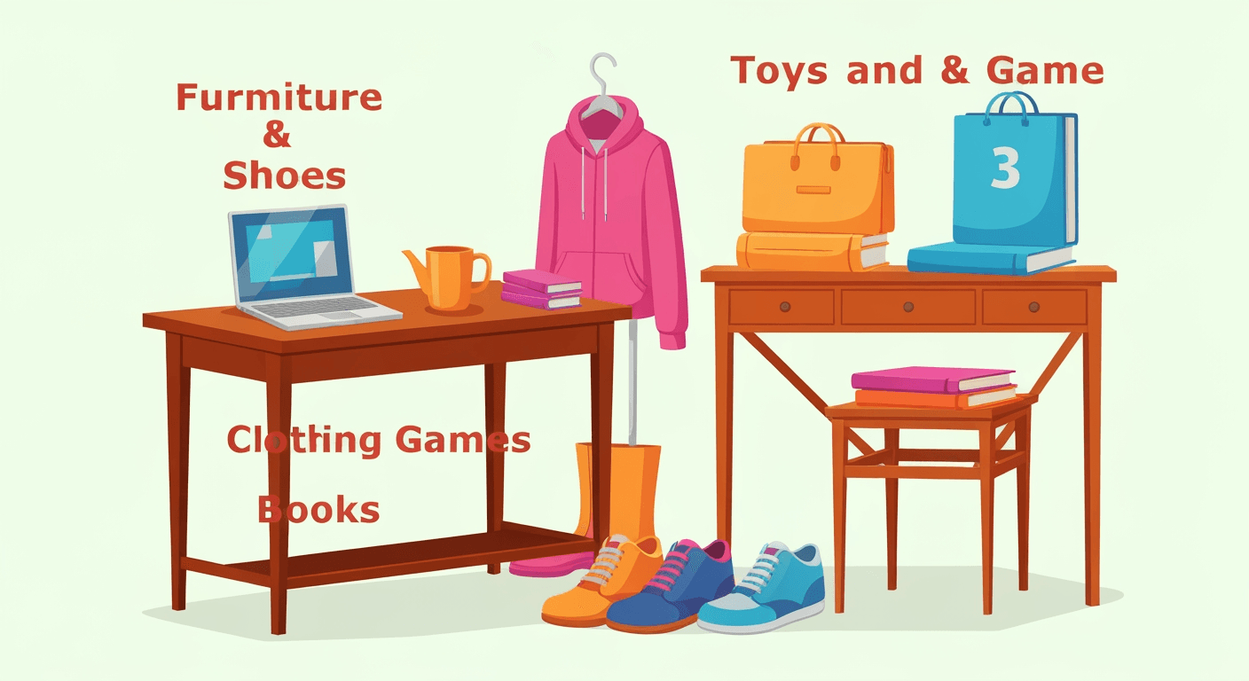 AI-generated illustration of a yard sale