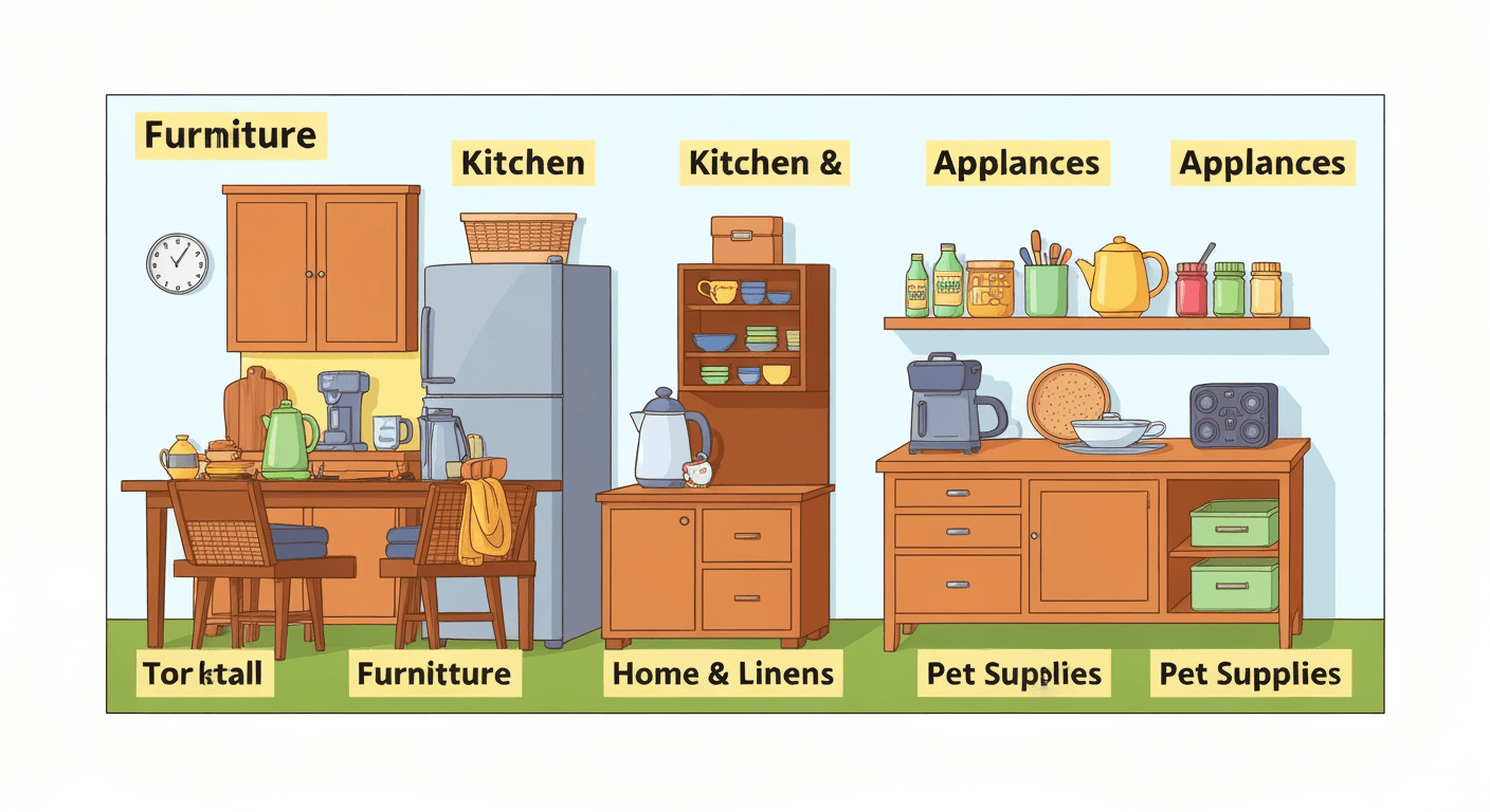 AI-generated illustration of a yard sale