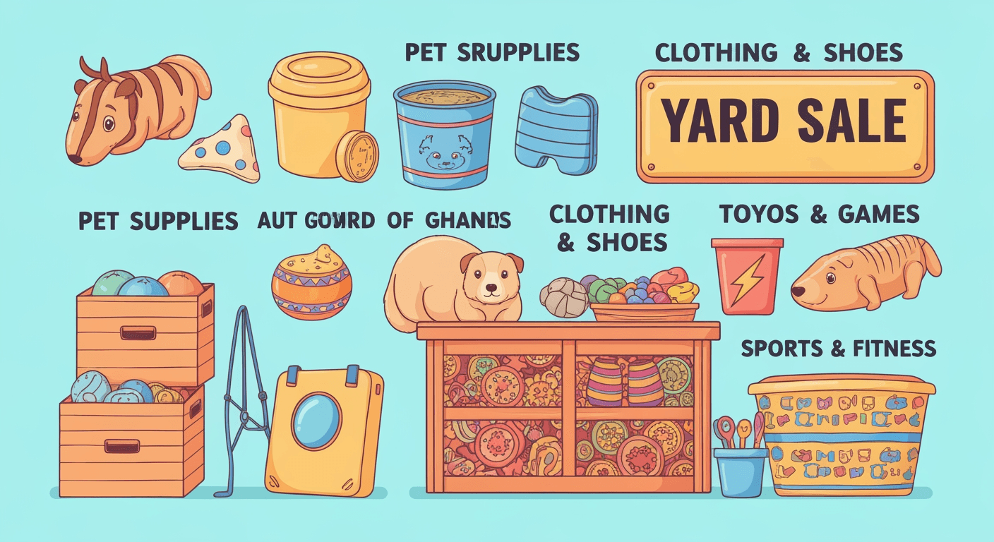 AI-generated illustration of a yard sale