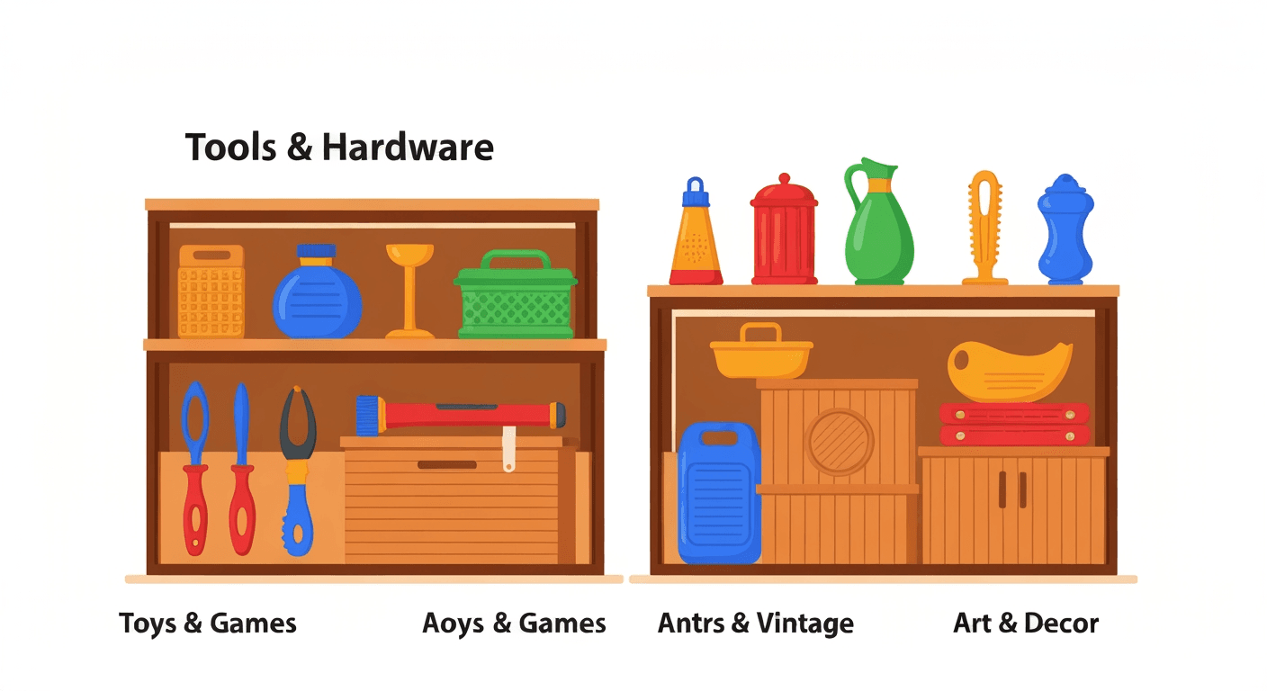 AI-generated illustration of a yard sale