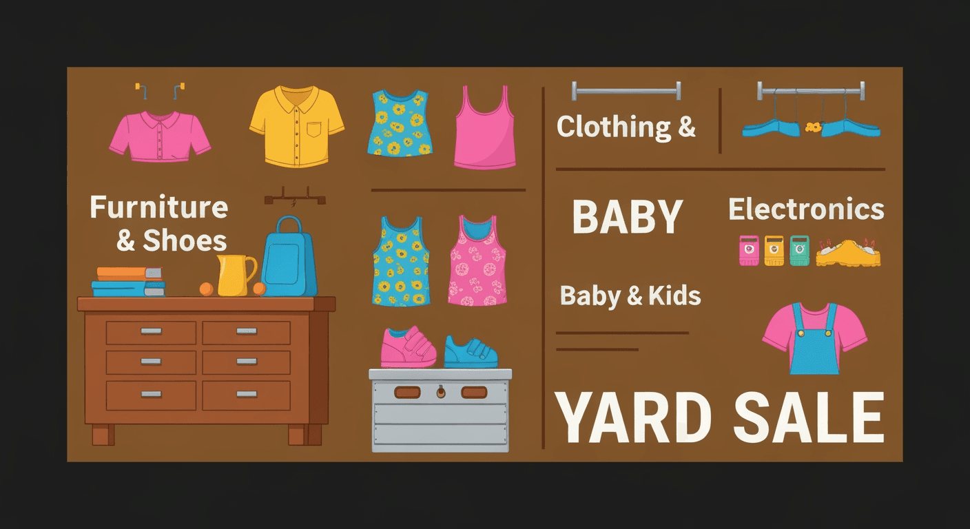 AI-generated illustration of a yard sale