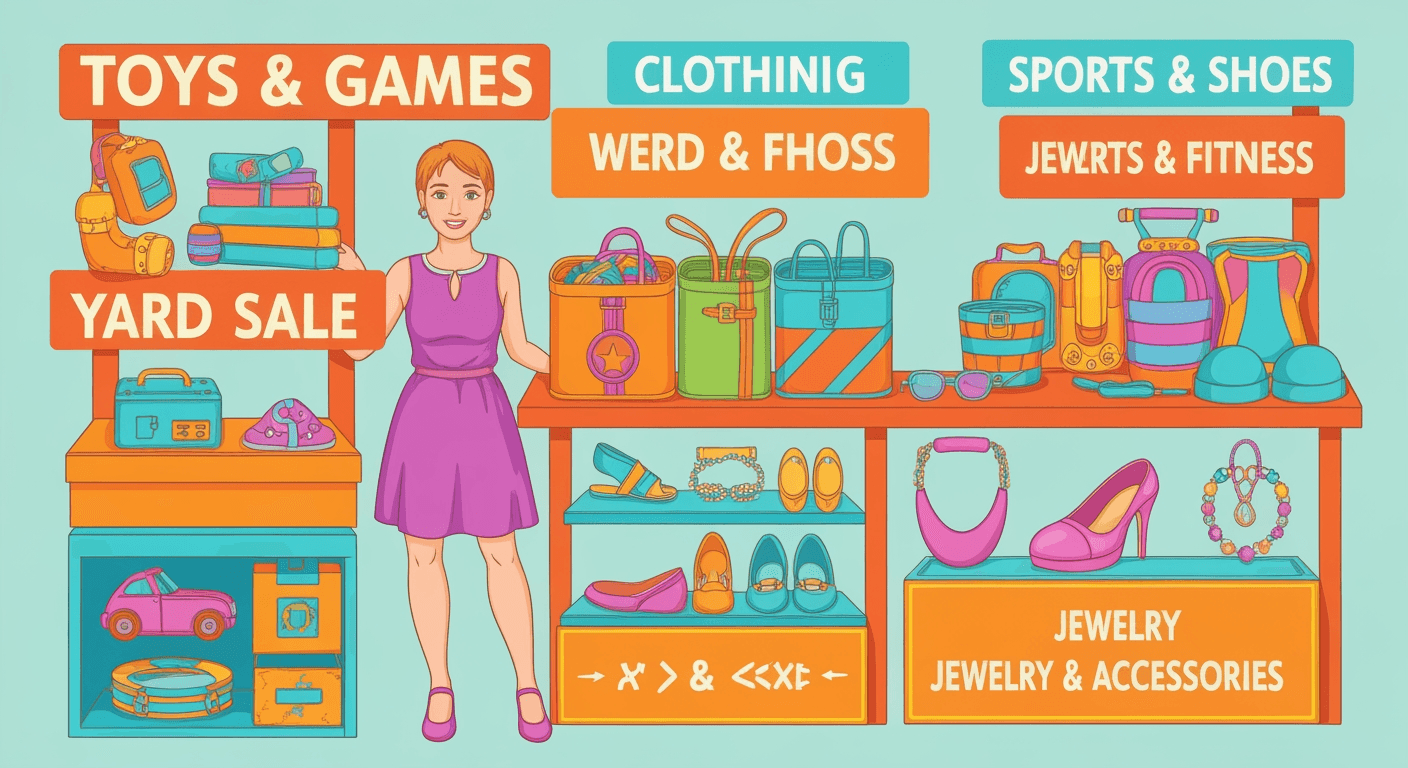 AI-generated illustration of a yard sale