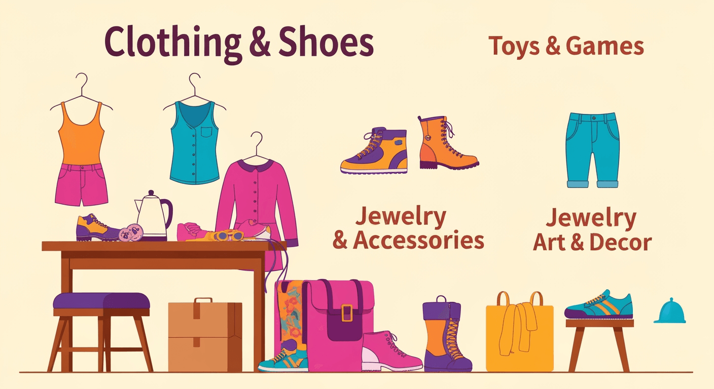 AI-generated illustration of a yard sale