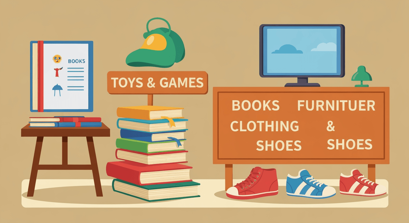 AI-generated illustration of a yard sale