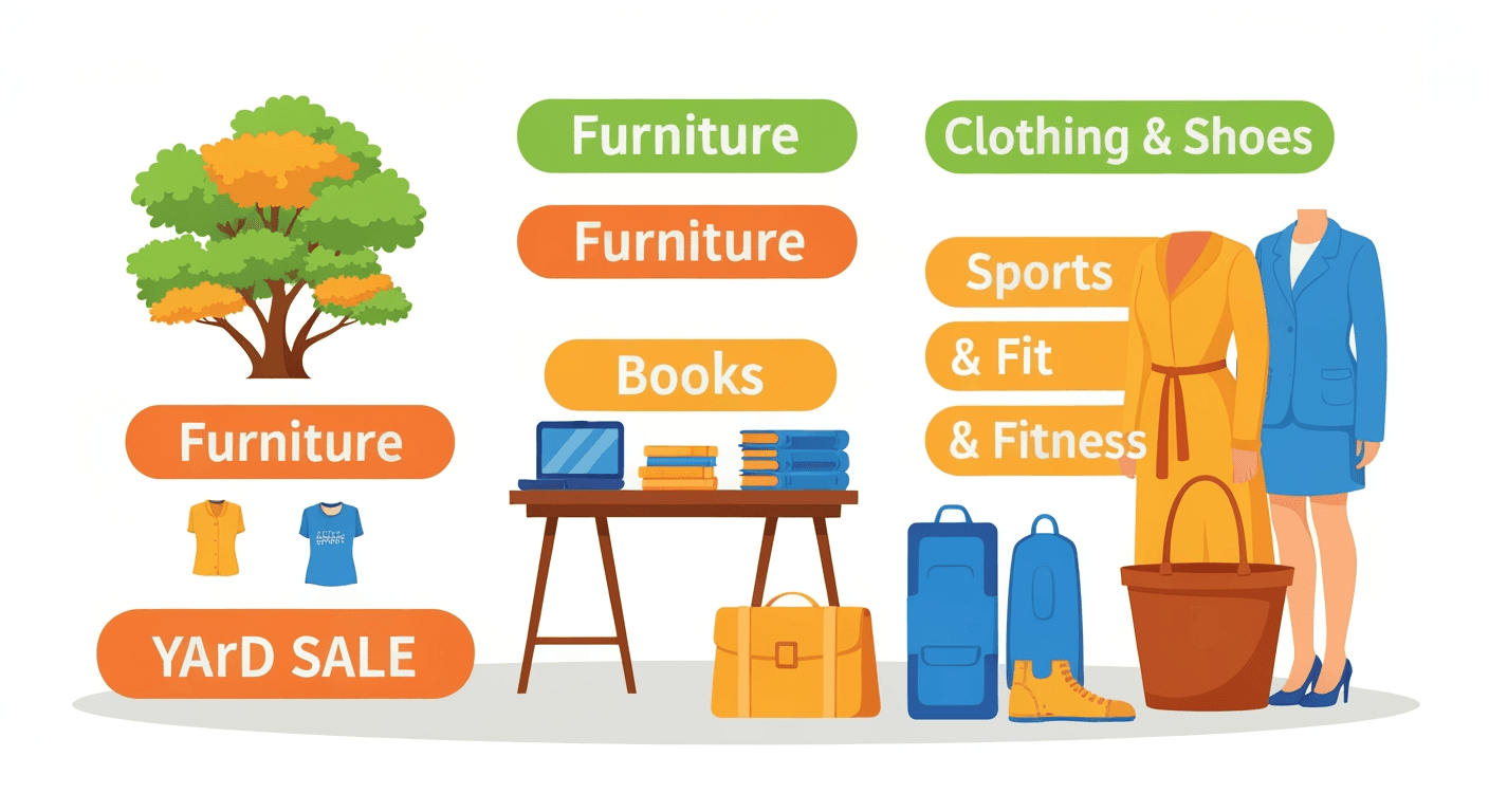 AI-generated illustration of a yard sale