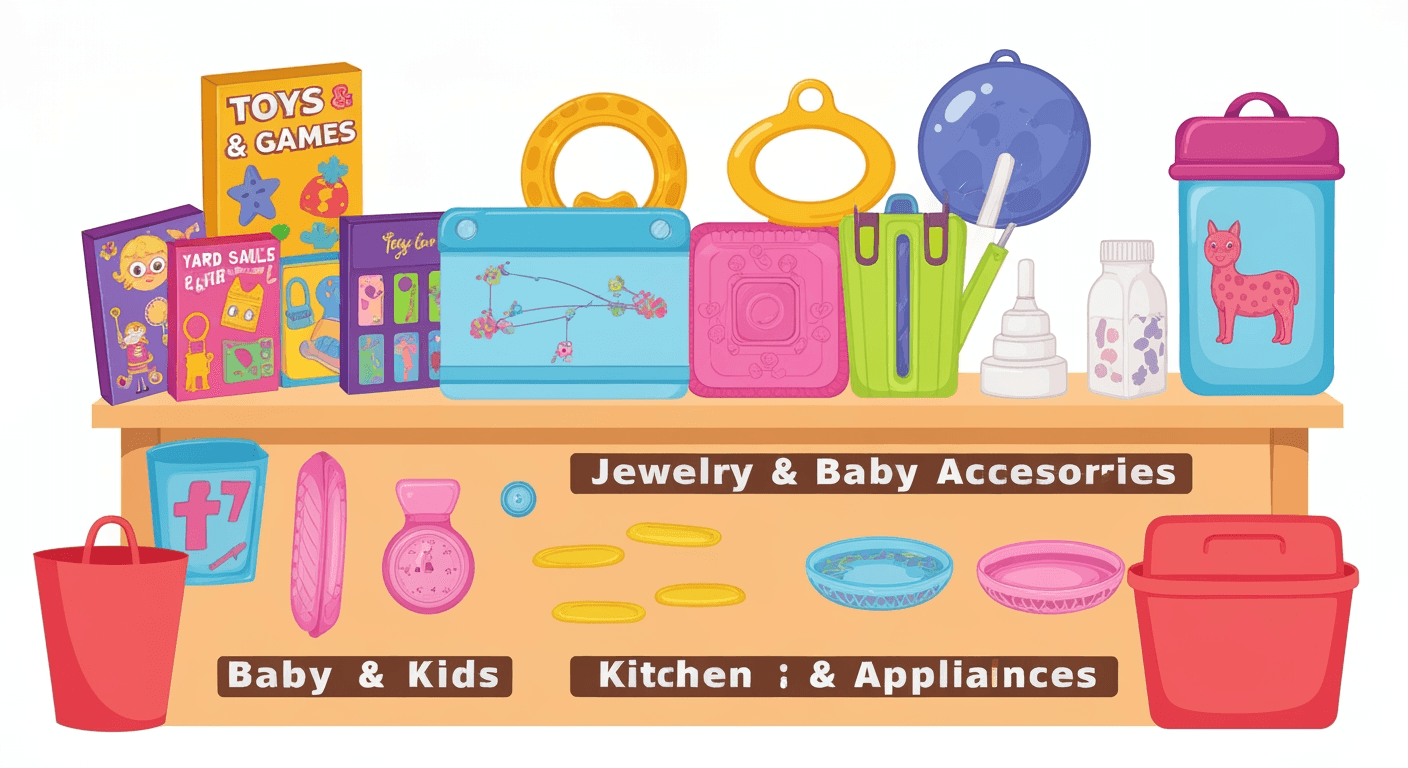 AI-generated illustration of a yard sale