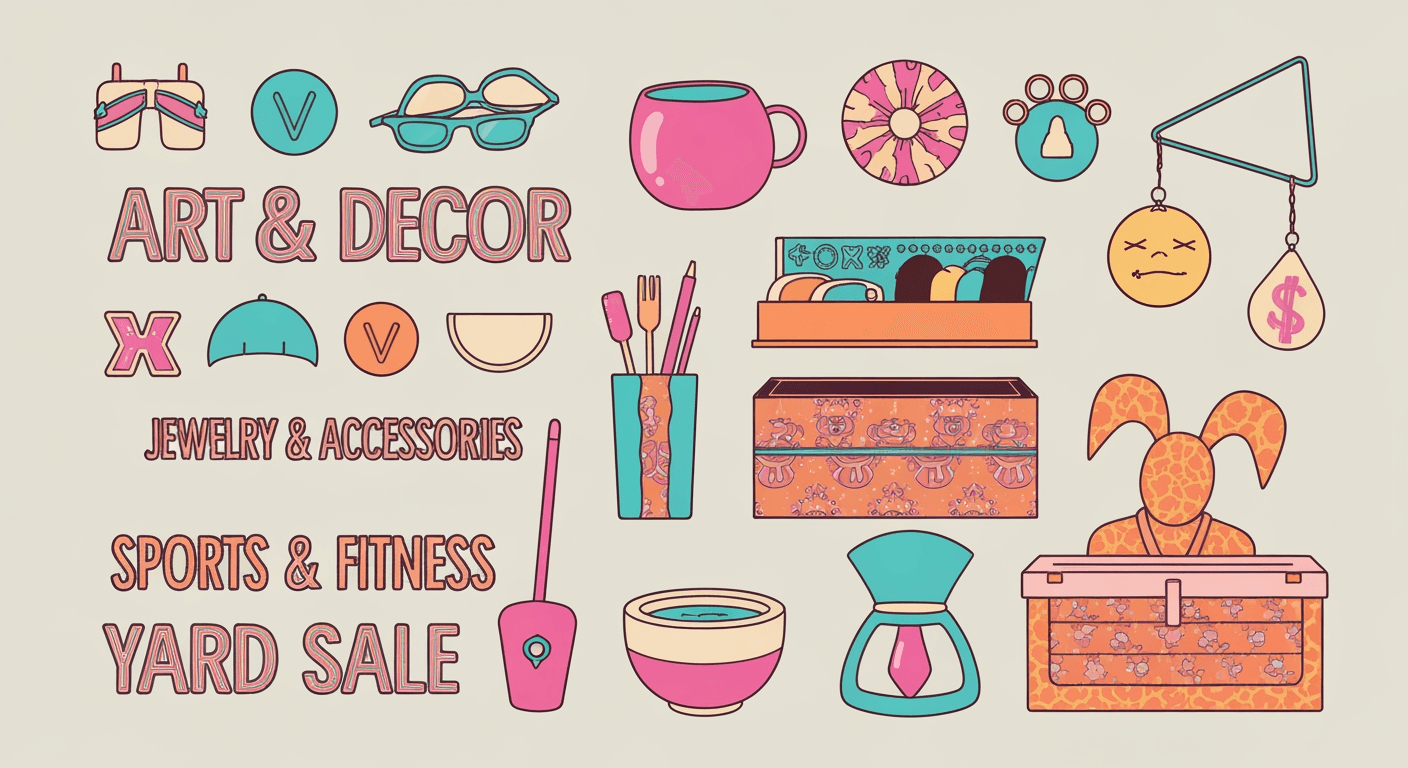 AI-generated illustration of a yard sale
