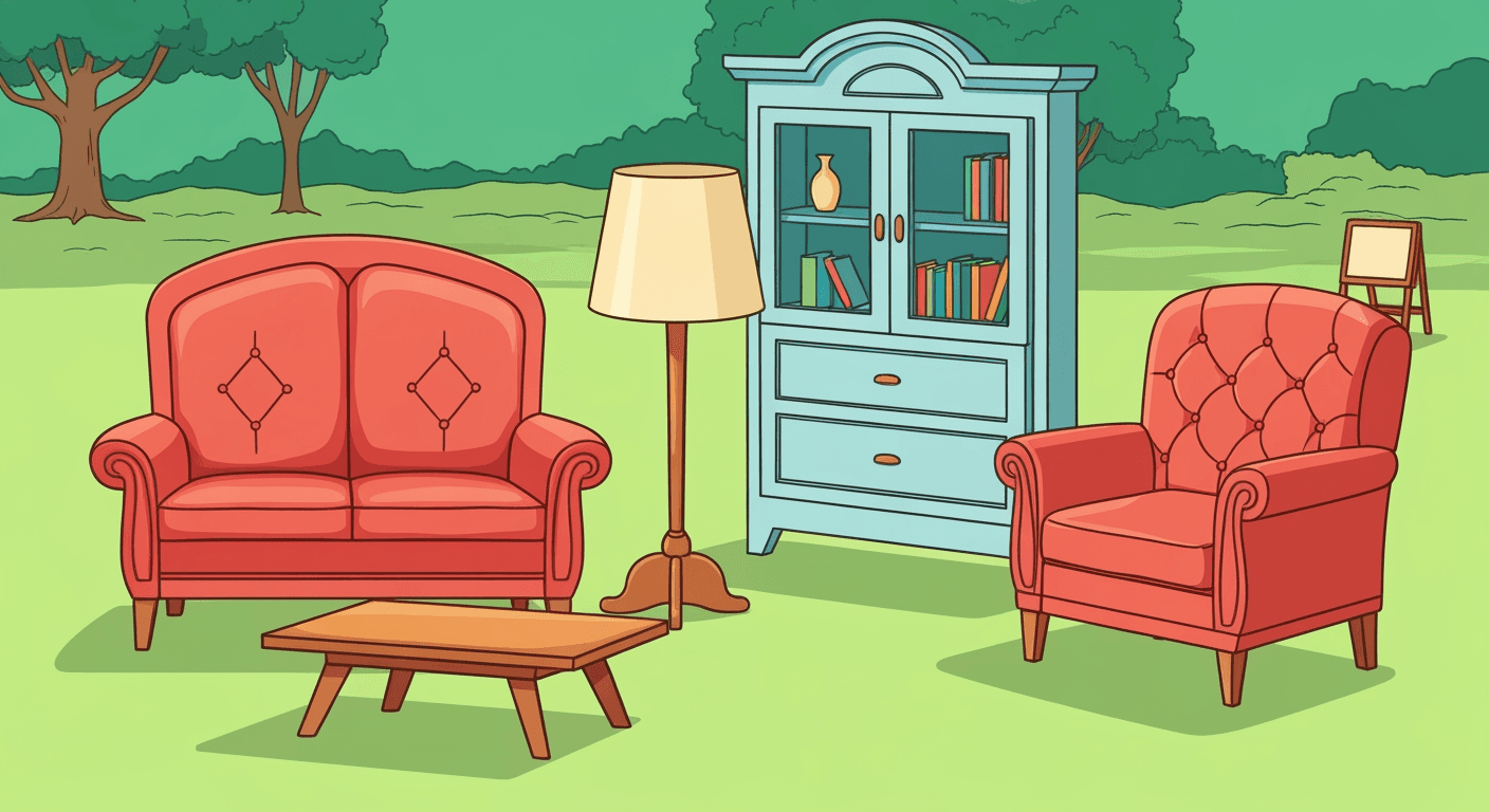 AI-generated illustration of a garage sale