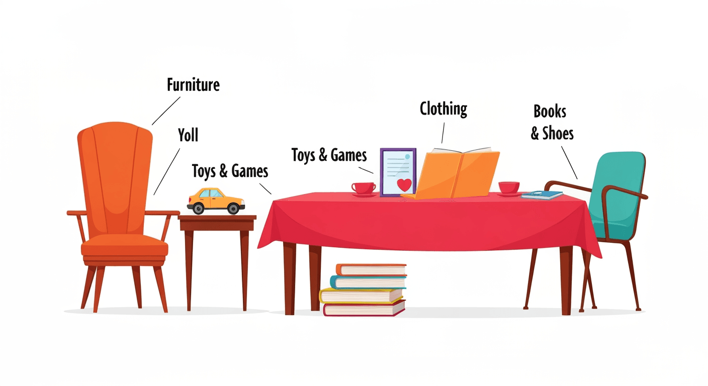 AI-generated illustration of a yard sale