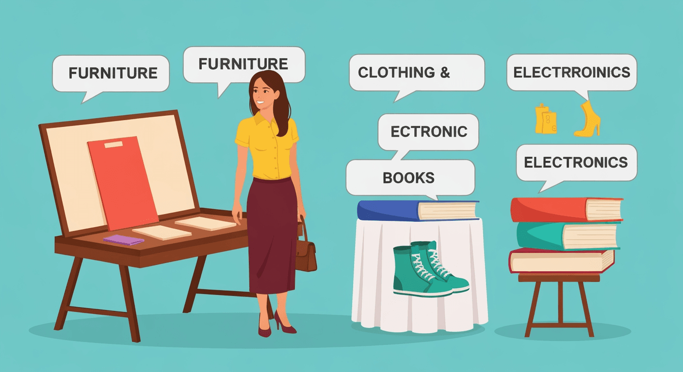 AI-generated illustration of a yard sale