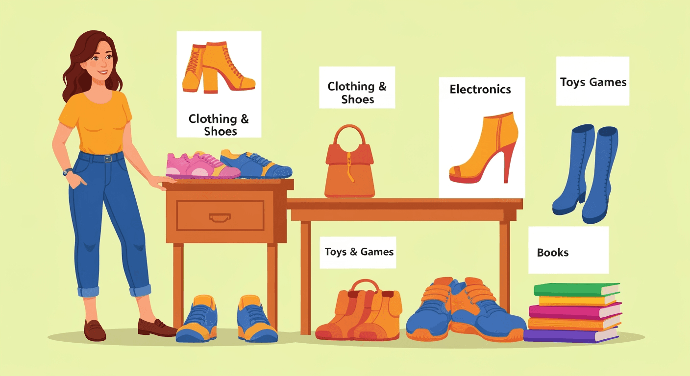 AI-generated illustration of a yard sale