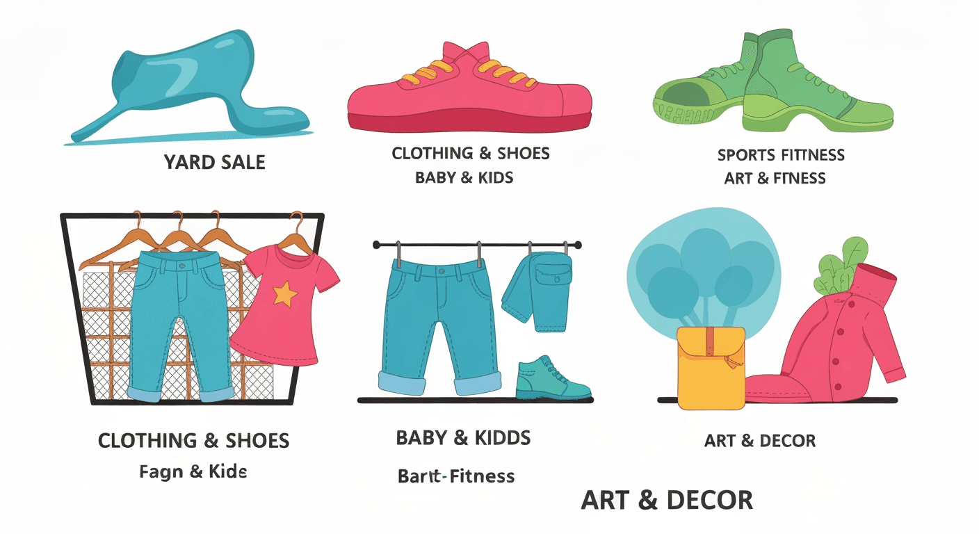 AI-generated illustration of a yard sale