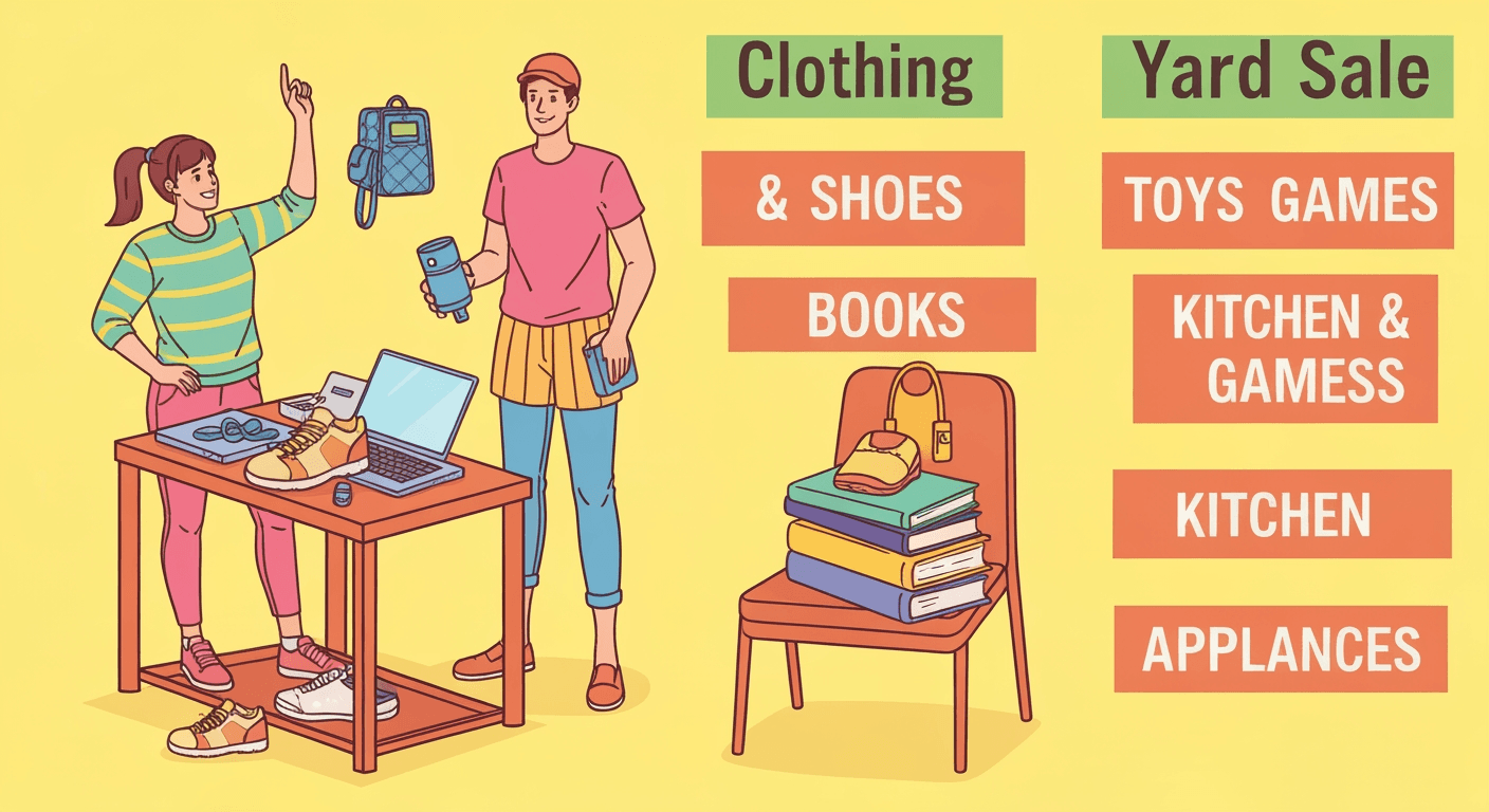 AI-generated illustration of a yard sale