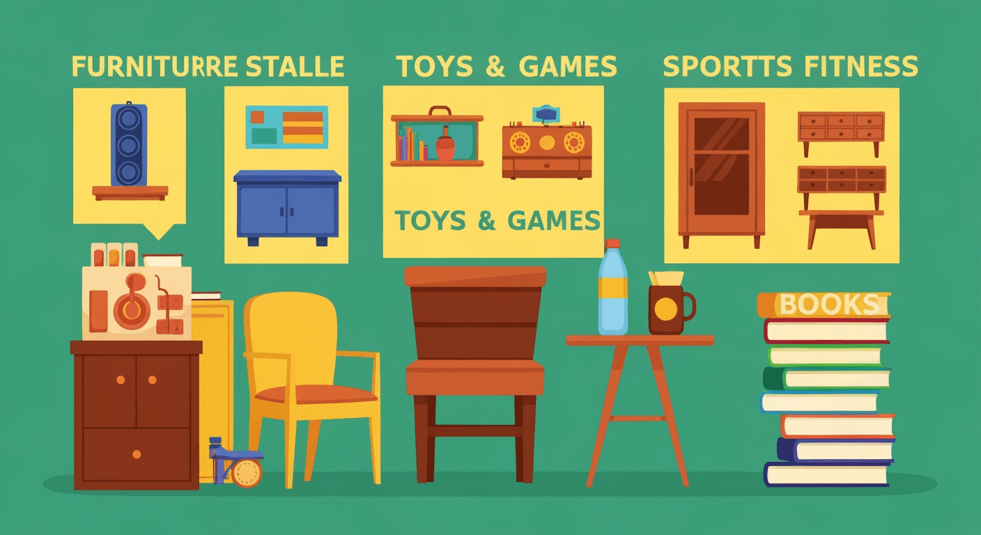 AI-generated illustration of a yard sale