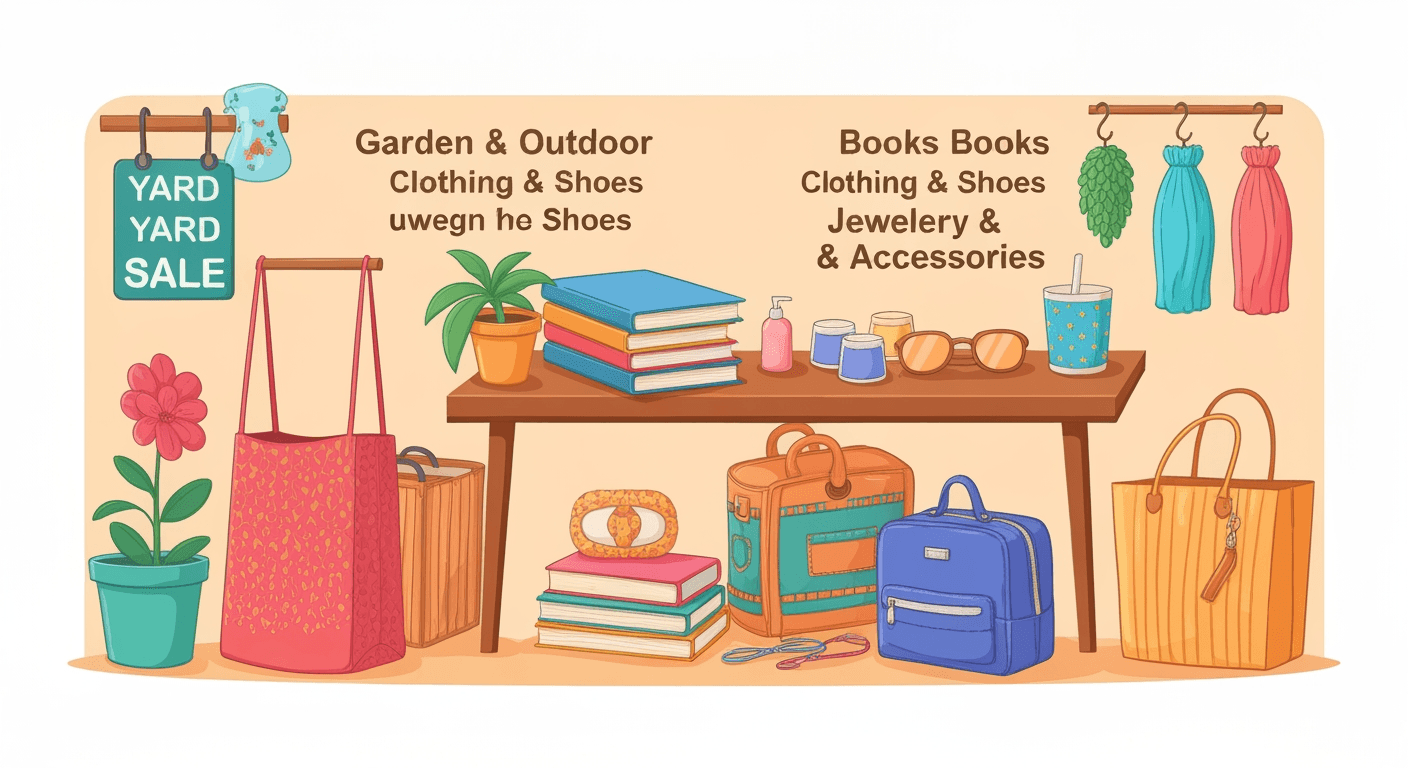 AI-generated illustration of a yard sale