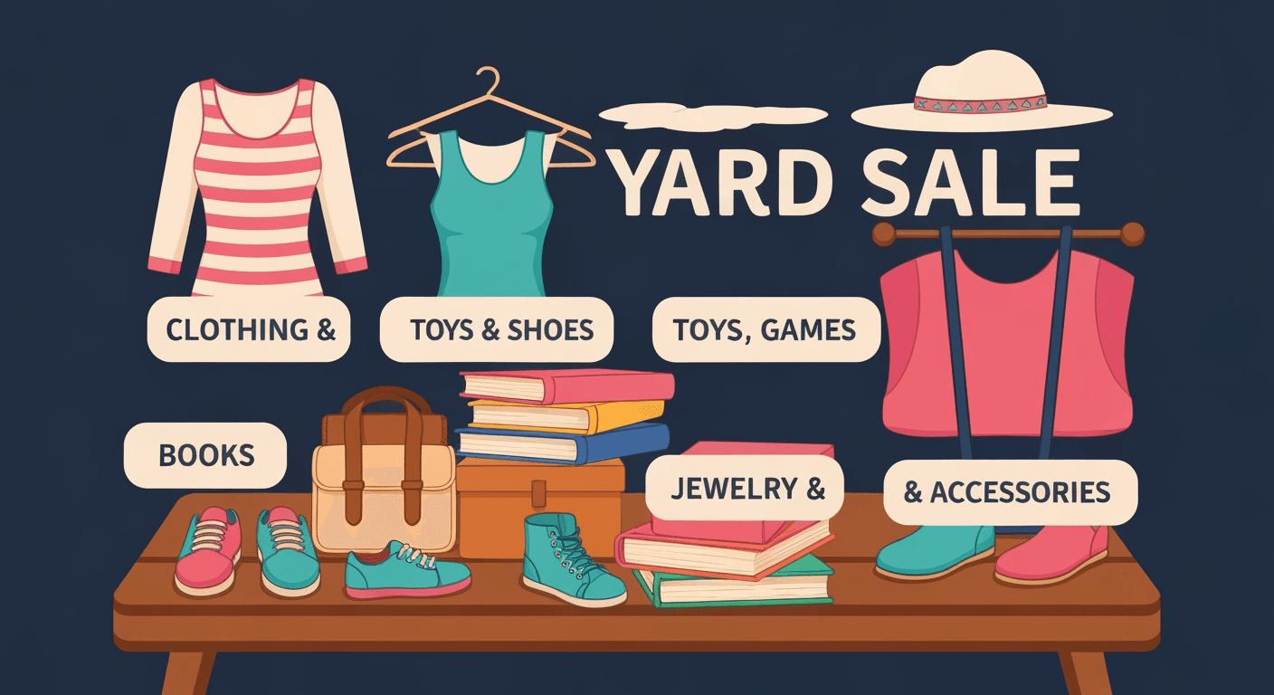 AI-generated illustration of a yard sale