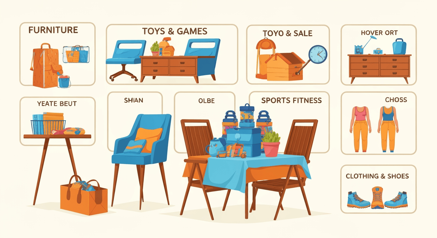 AI-generated illustration of a yard sale