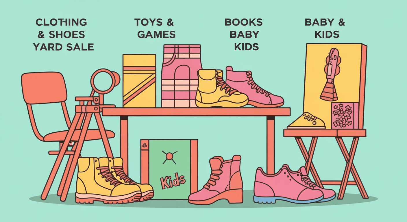 AI-generated illustration of a yard sale