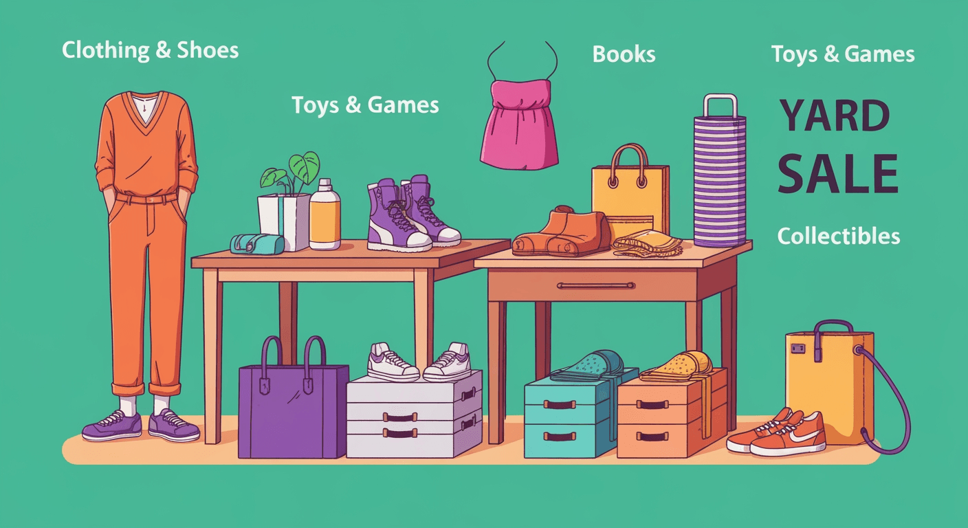 AI-generated illustration of a yard sale