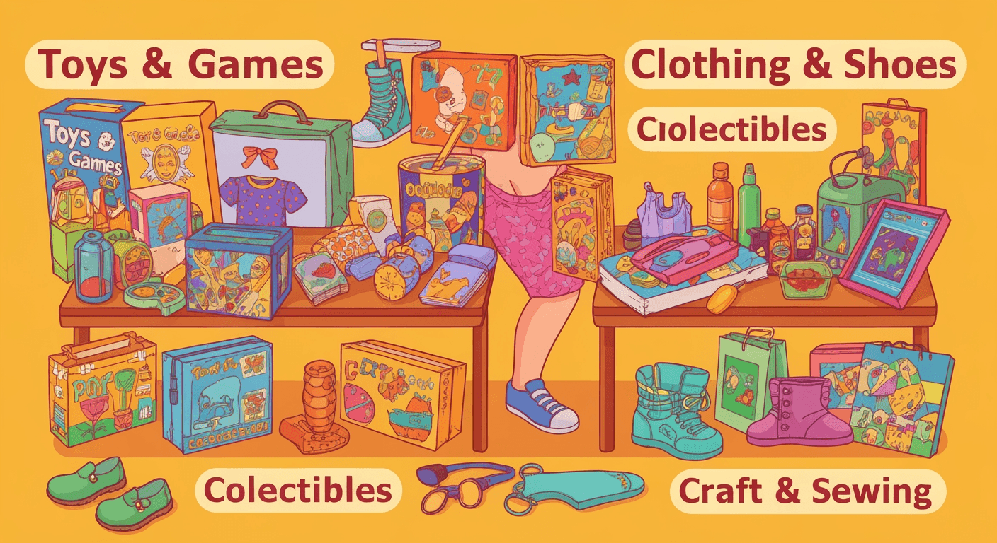 AI-generated illustration of a yard sale