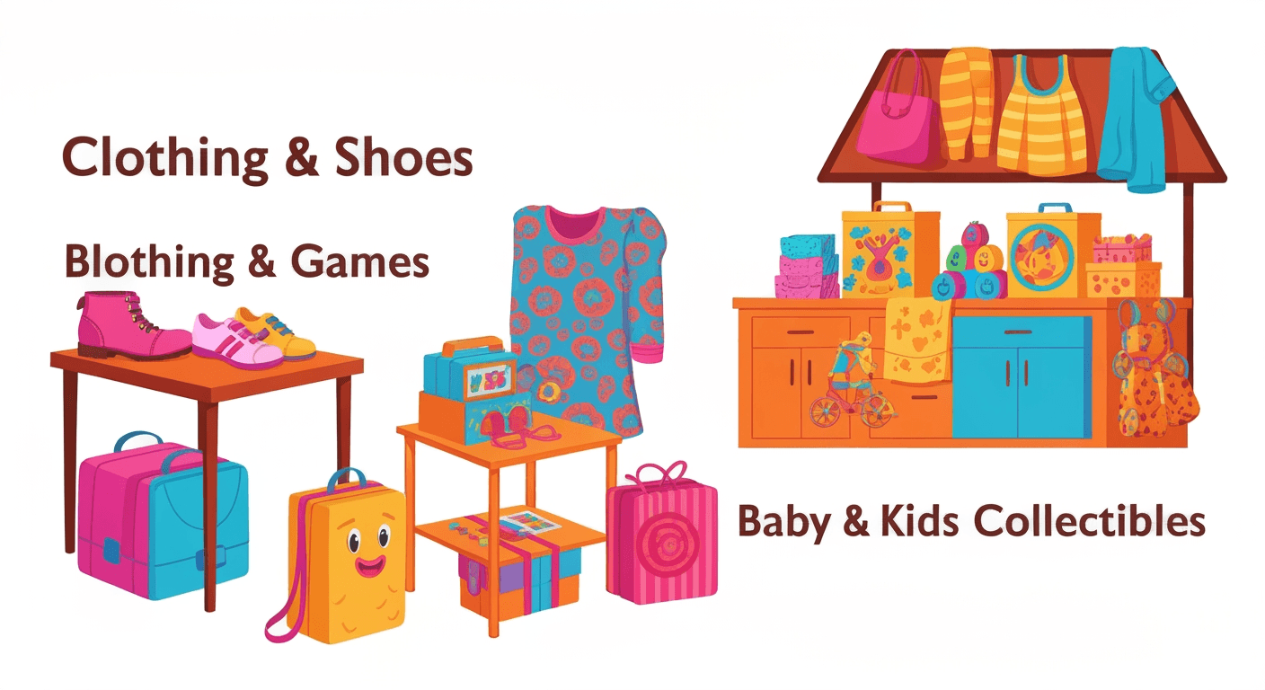 AI-generated illustration of a yard sale