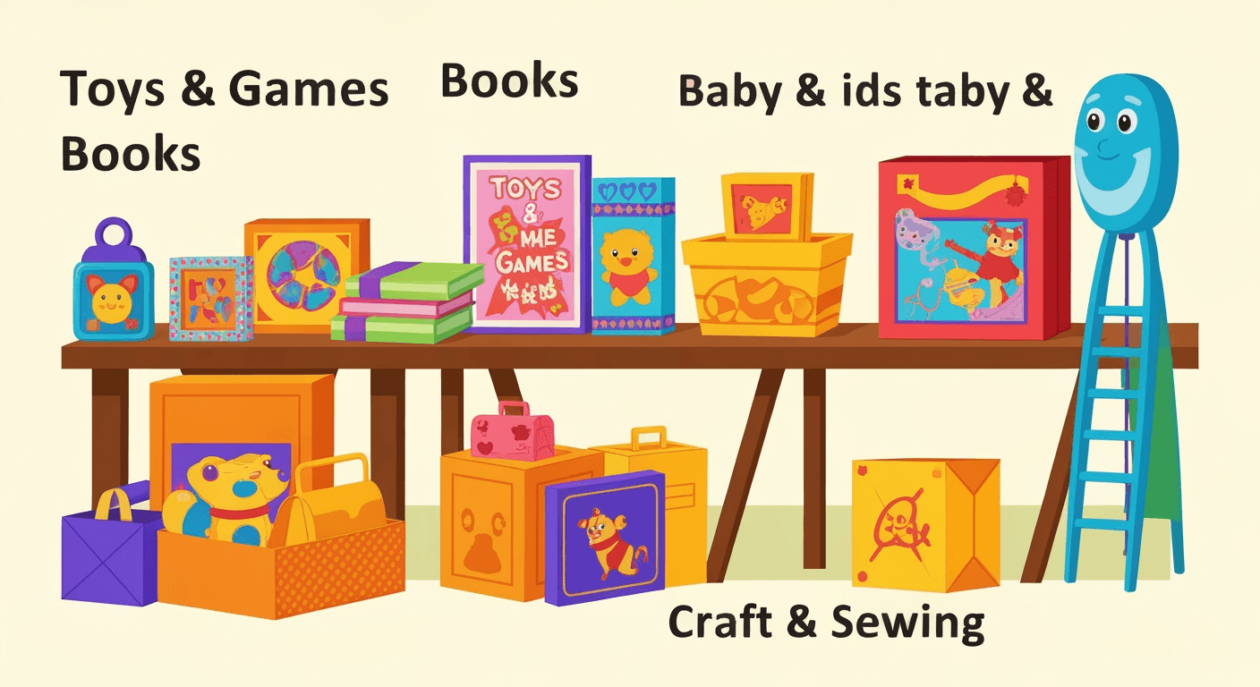 AI-generated illustration of a yard sale