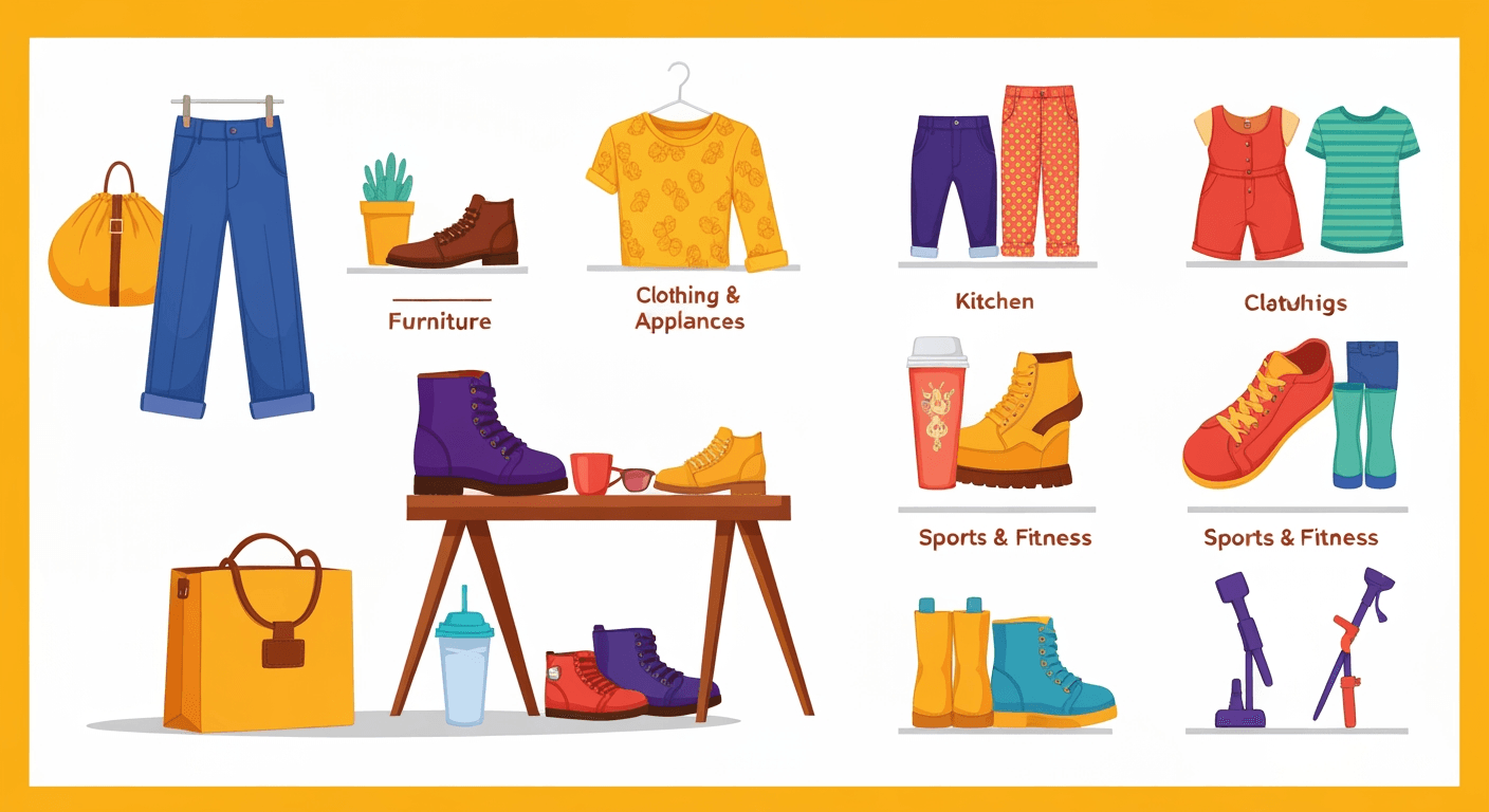 AI-generated illustration of a yard sale