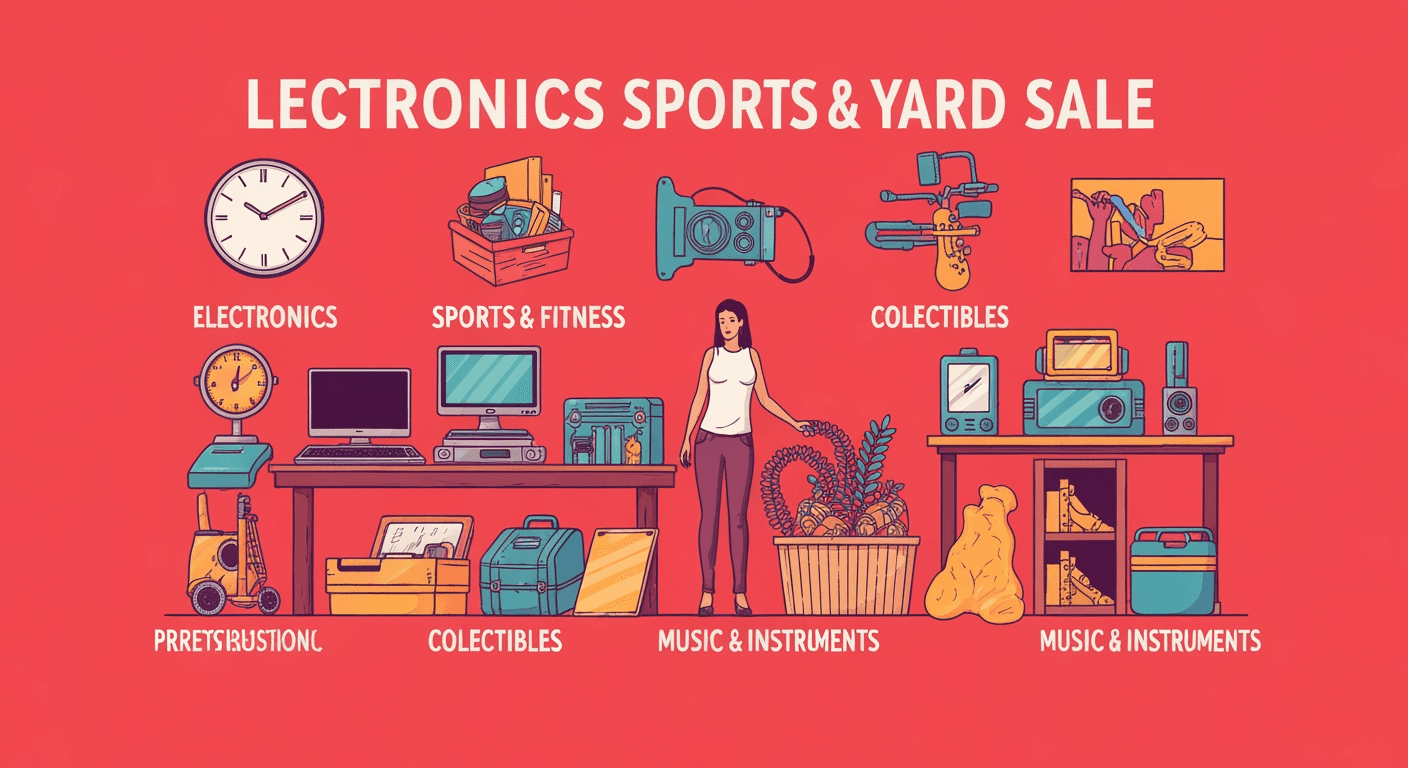 AI-generated illustration of a yard sale