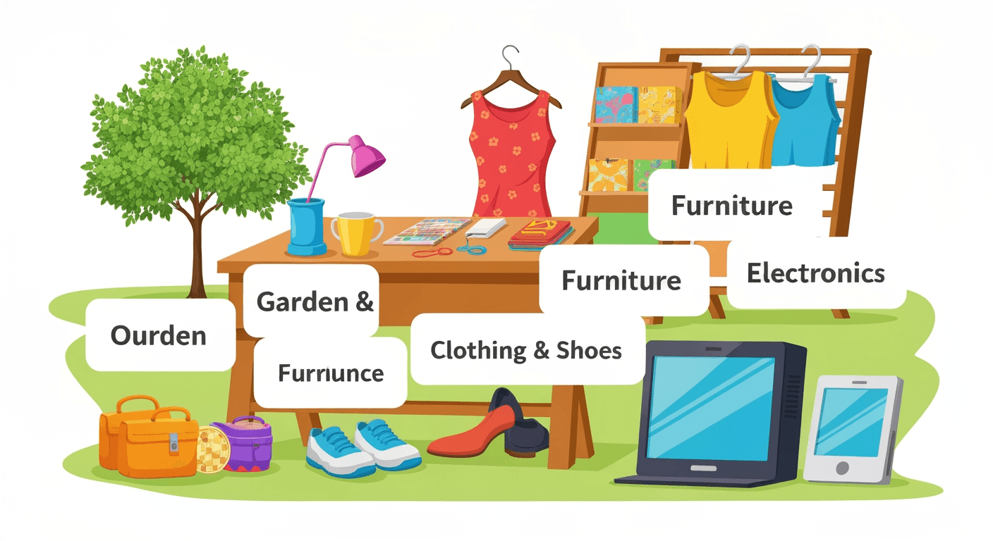 AI-generated illustration of a yard sale