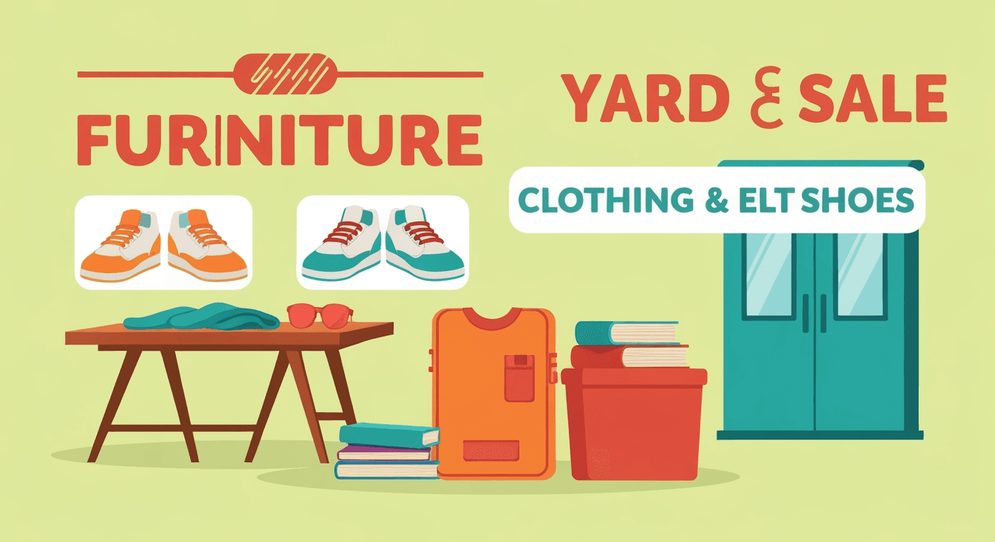 AI-generated illustration of a yard sale