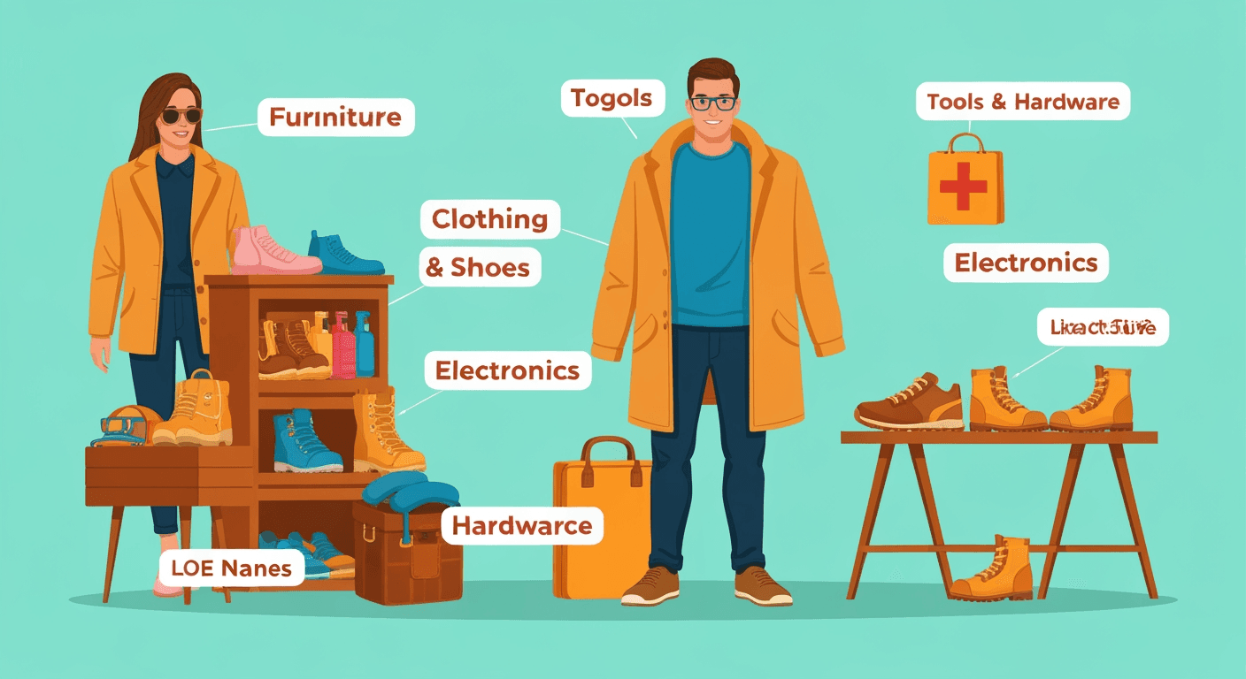 AI-generated illustration of a garage sale