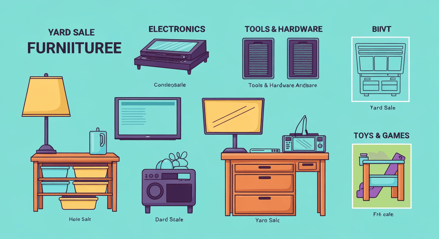 AI-generated illustration of a yard sale