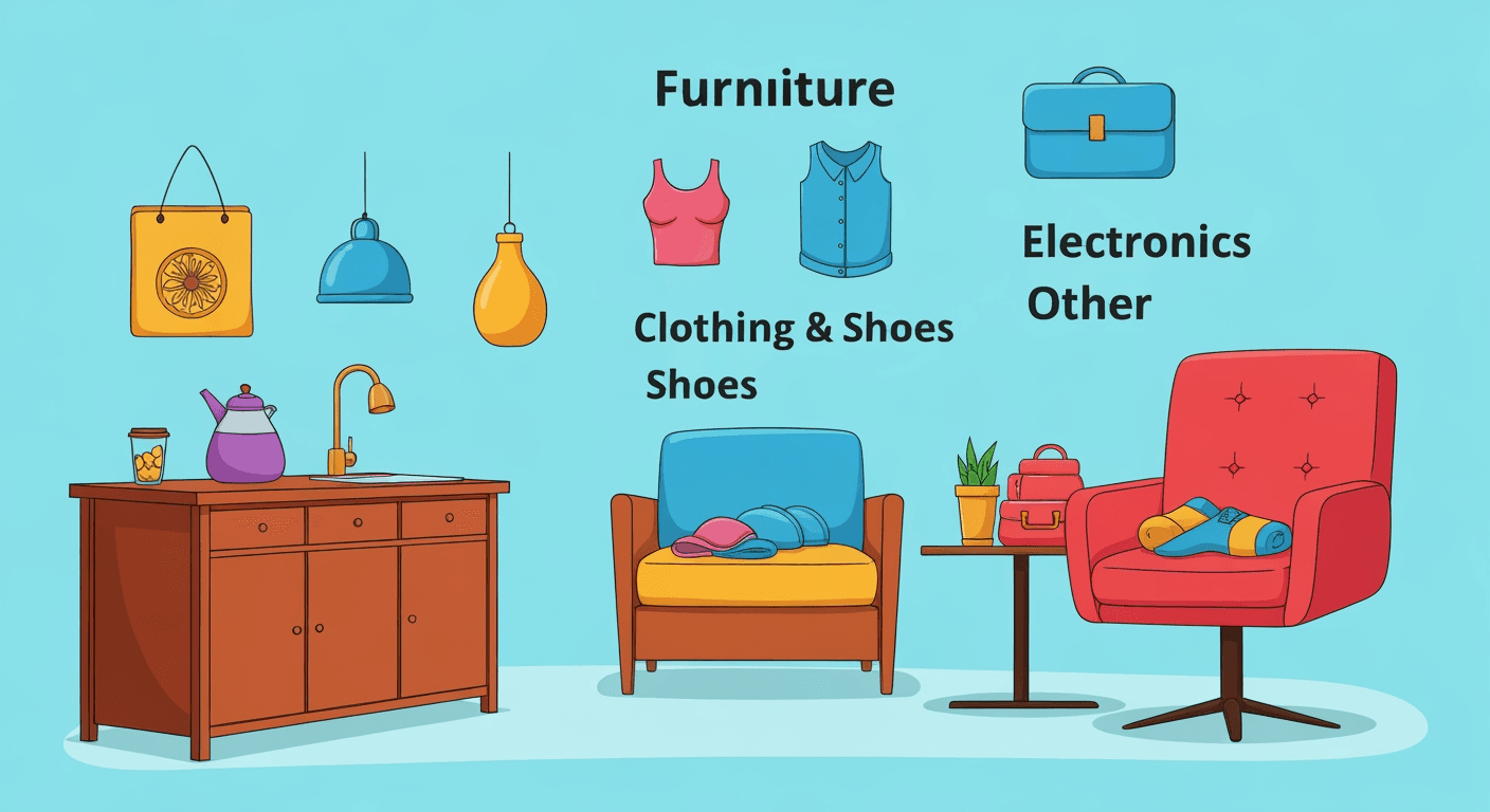 AI-generated illustration of a yard sale