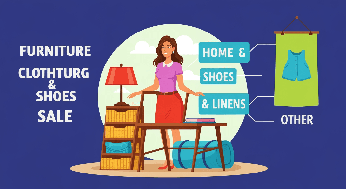 AI-generated illustration of a yard sale