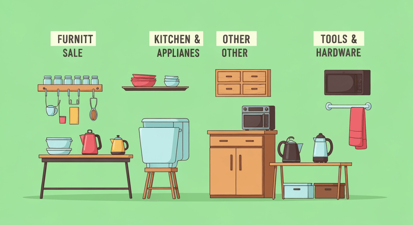 AI-generated illustration of a yard sale