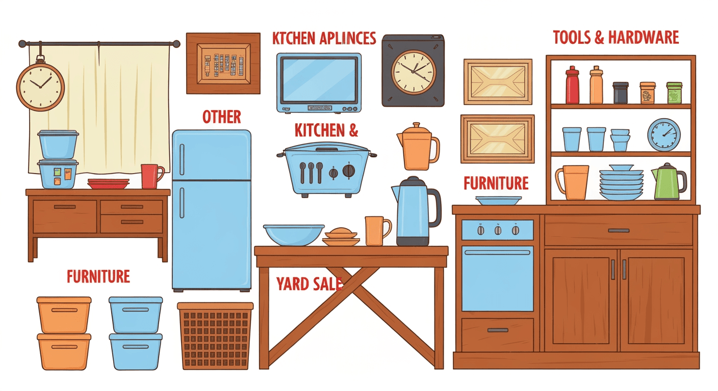 AI-generated illustration of a yard sale