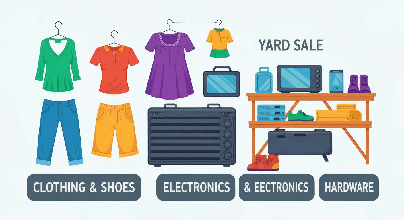 AI-generated illustration of a yard sale