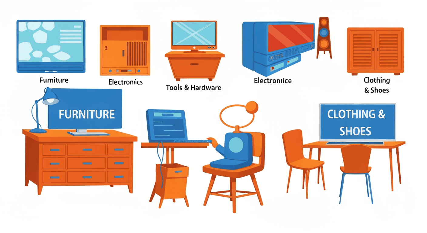 AI-generated illustration of a yard sale